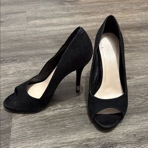 BCBGeneration Black Stiletto Heels Peep-Toe Pumps